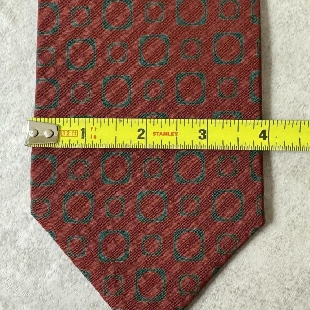 Georgio Armani Cravette Mens 100% Silk Neck Tie Geometric Print Italy - Picture 8 of 8